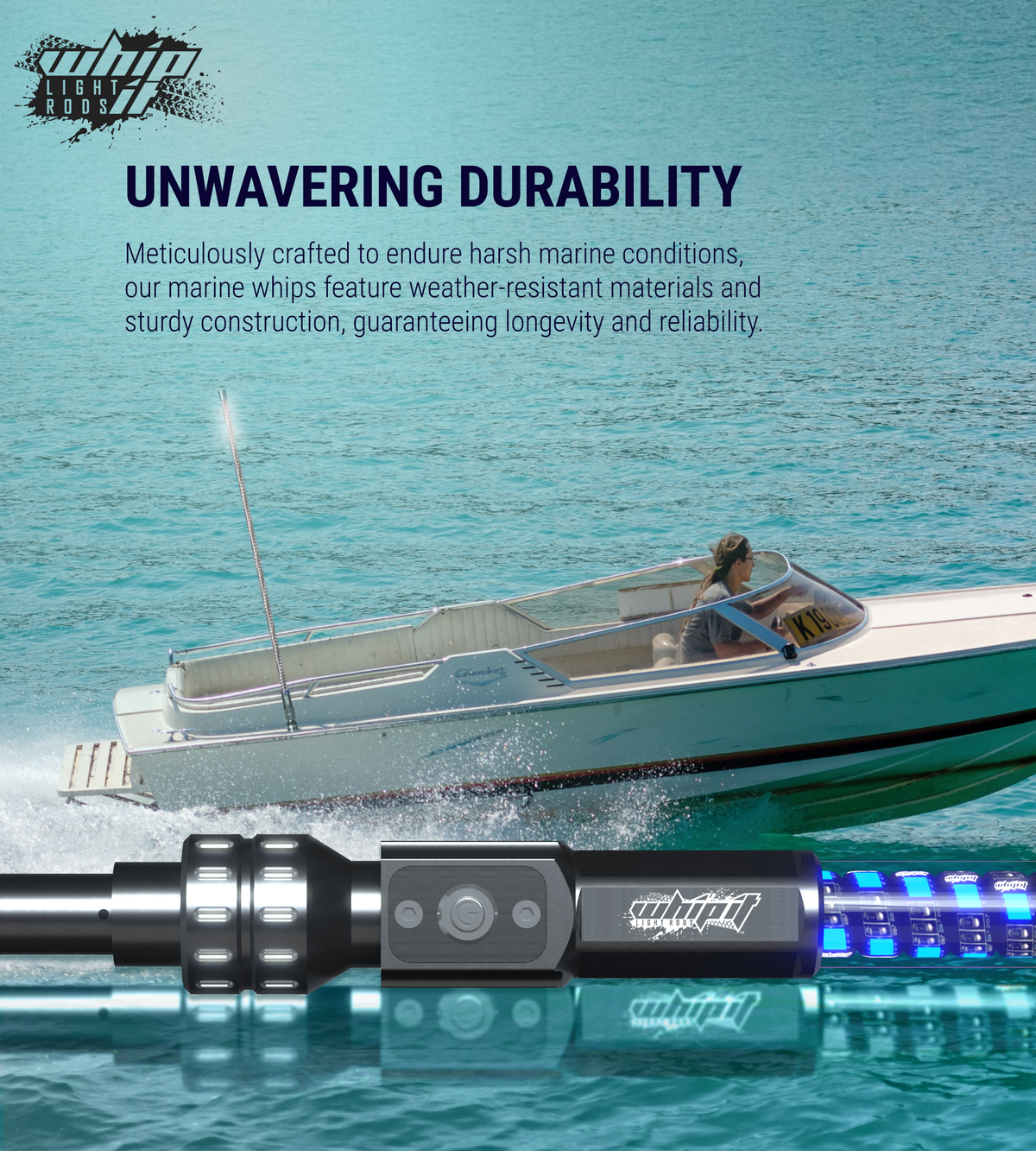 Marine LED Whips - Durable Lighting for Water Adventures – Whip It ...