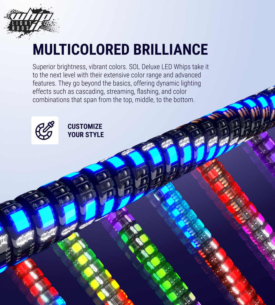 SOL Deluxe LED Whips - Premium Off-Road LED Lighting – Whip It Light Rods